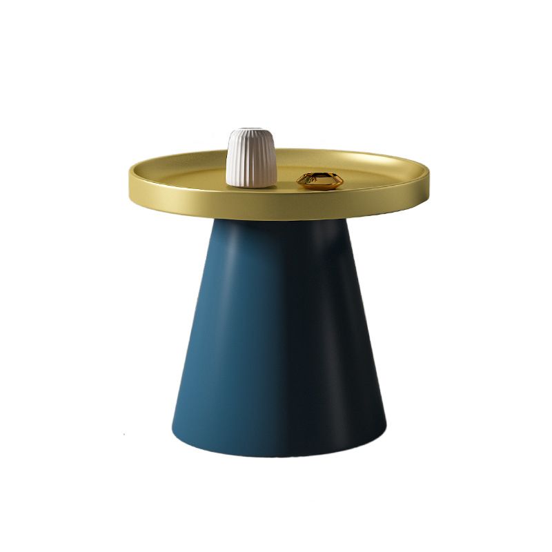 Modern Tray Top Pedestal Coffee Table Metal Round Table for Living Room