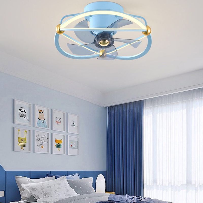 Lampe à fans rotatif à 360 degrés à 360 degrés Minimaliste Metal Bedroom Semi Flush Mount Light Light