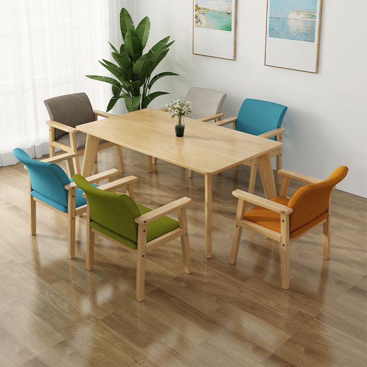 Silla de comedor sólida moderna, sillones laterales con patas de madera para cocina