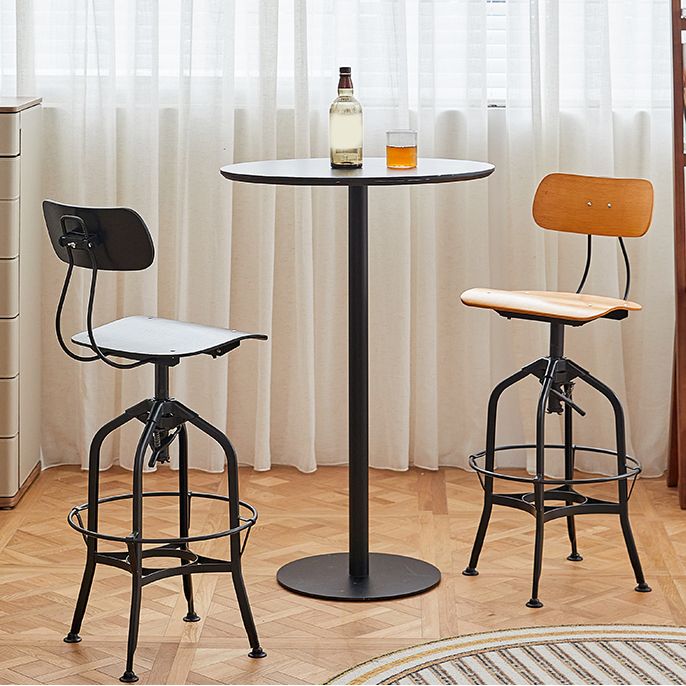 Industrial Metal Bar Stools Swivel Adjustable Height Bar Stool with Footrest