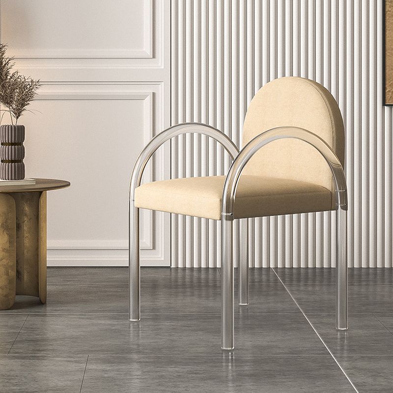 Modern Simple Arm Chair Acrylic Frame Dining Arm Chair for Living Room