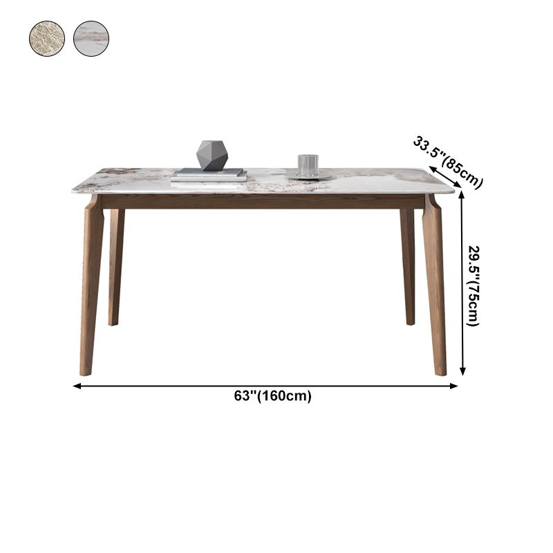 Sintered Stone Top Rechtecktisch mittelalterlich moderner Küchentisch mit 4 Beinen
