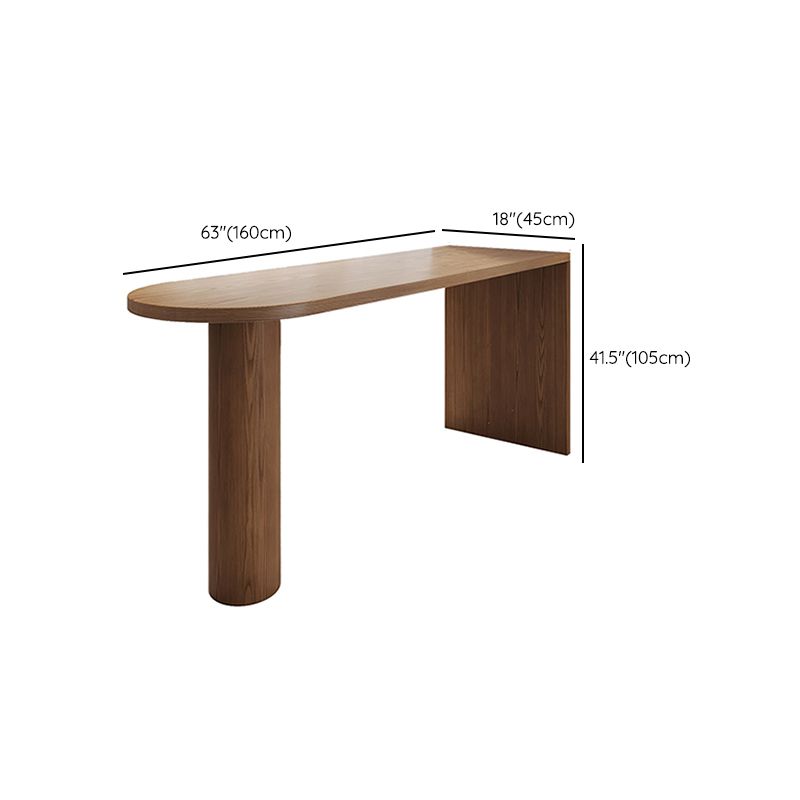 Double Pedestal Counter Height Dining Table Brown Counter Wine Table