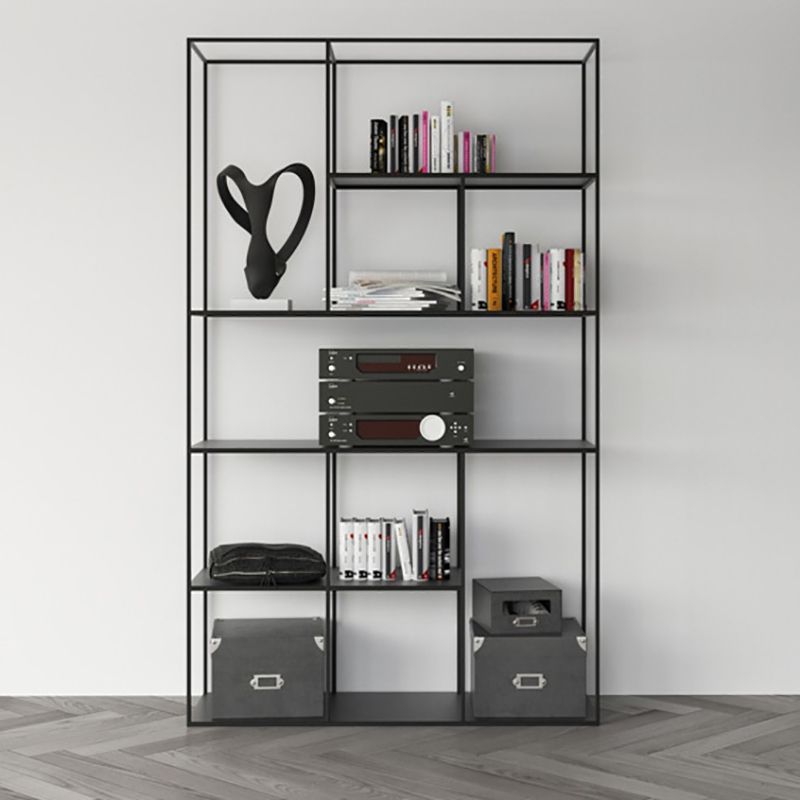 Metal Standard Bookcase Contemporary Style Open Back Bookshelf for Home Office