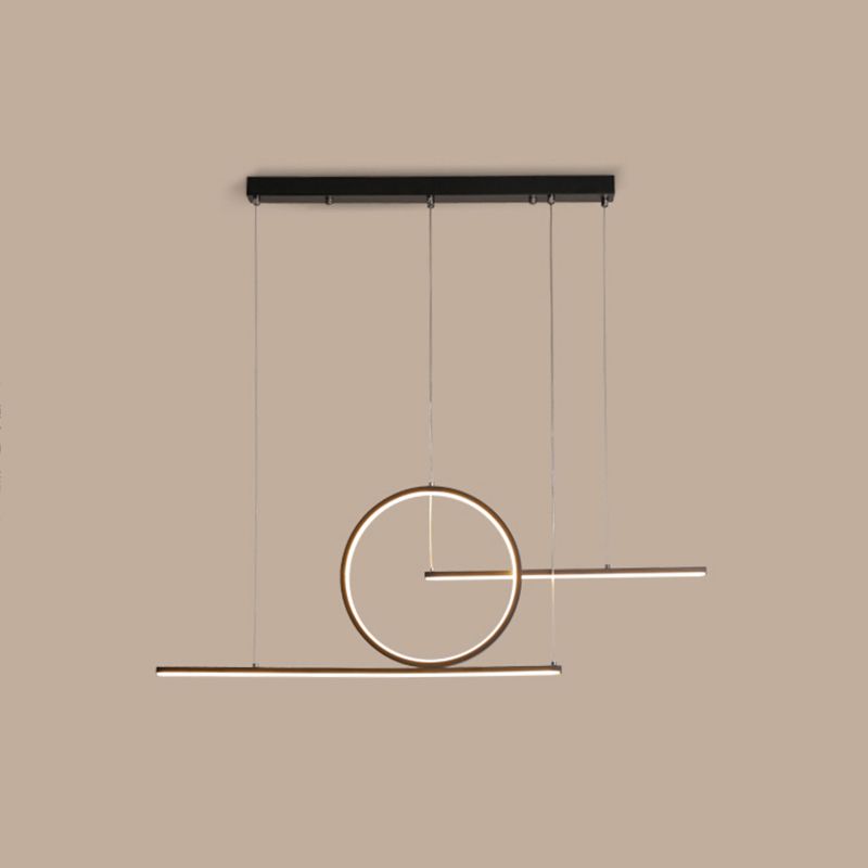 3 Light Linear Island Lights Contemporary Metal Island Light Fixture for Kitchen