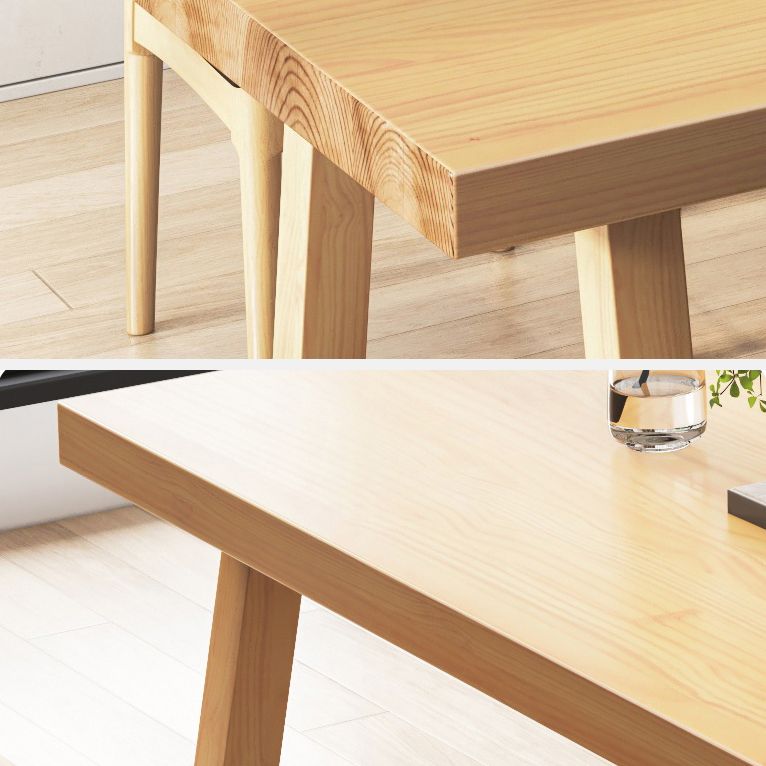 Modern 1/4/5/7 Pieces Dining Set Rectangle Pine Wood Dining Table for Dining Room