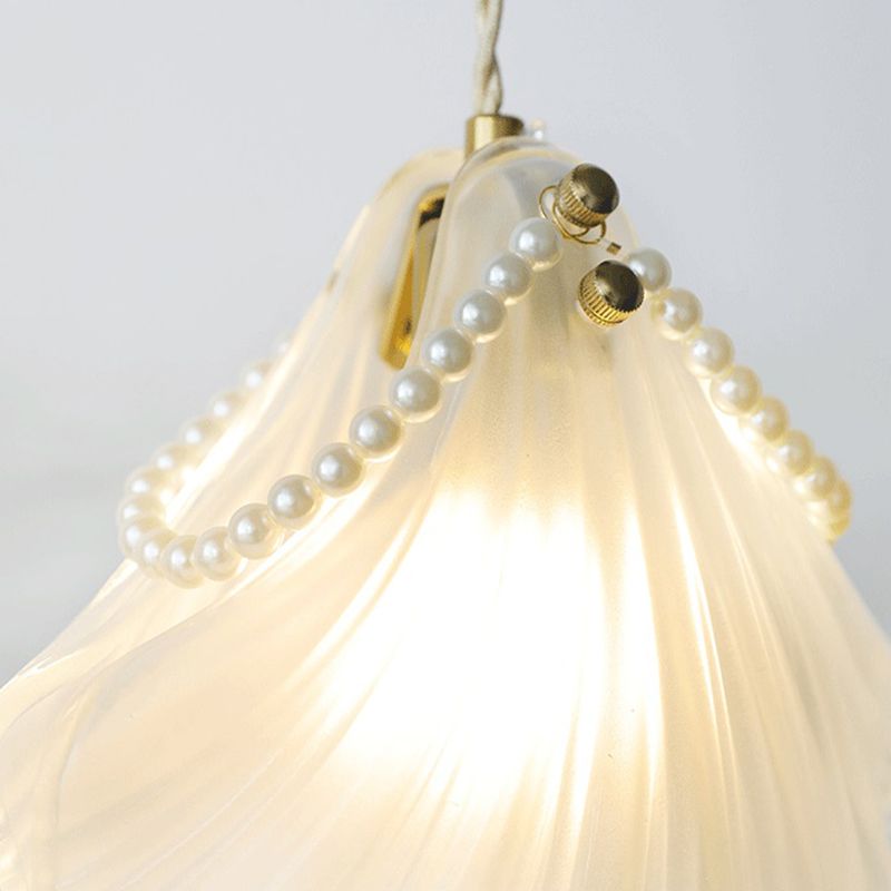 Contemporary Glass Shade Wall Light 1-Light Wall Mounted Light Fixture for Bedroom