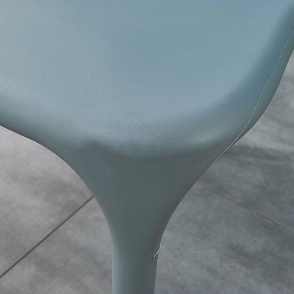 Glam Plastic Side Chair Matte Finish Open Back Dining Chair for Dinning Room