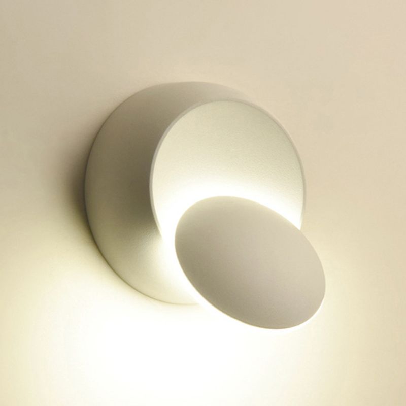 Noordse eenvoud Stijl Ronde LED Wandlicht 360 ° Roteerbaar Mini Sconce Light voor slaapkamerbalkon