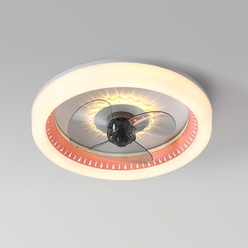 Acrylrunde LED -Spülen -Decken -Deckenventilator Makkaronstil Halbflush -Leuchte für Schlafzimmer