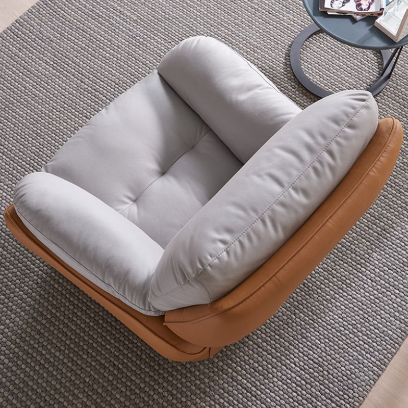 Contemporary Wingback Recliner Solid Color Metal Indoor Swivel Base Reclining