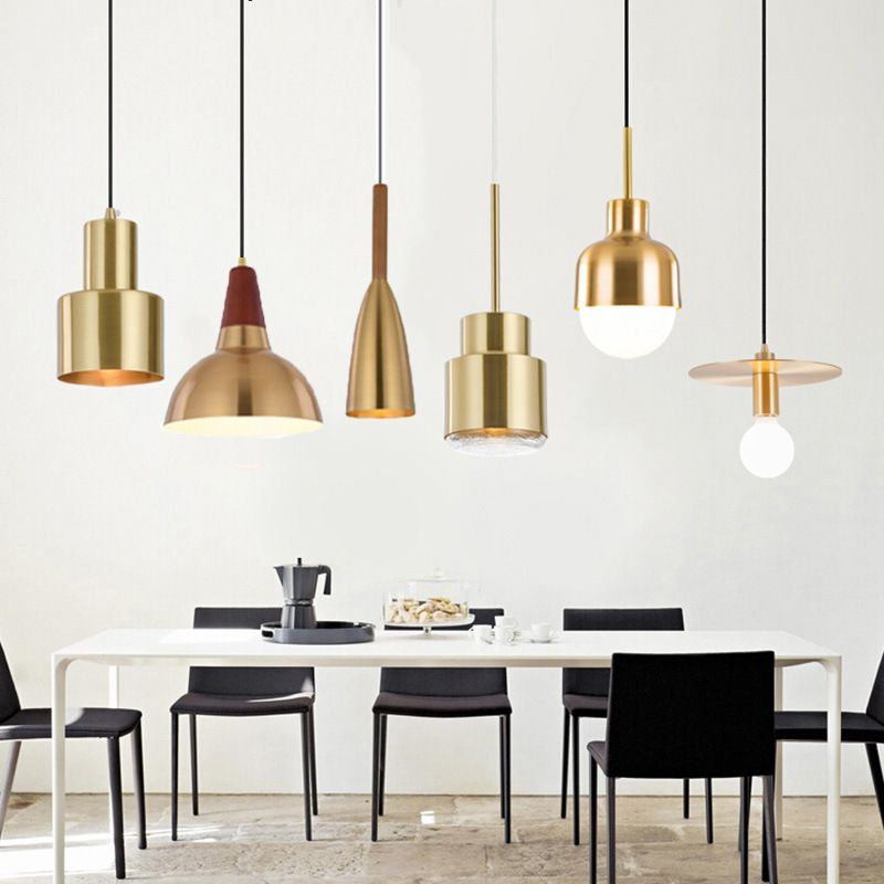 Metal One Blub Hanging Light Postmodern Style Suspension Pendentif For Coffee Shop