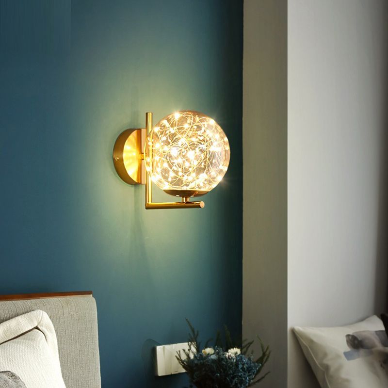 Nordic Light Extravagant Style Spherical Sconce Light Fixture Glass 1 Light Sconces