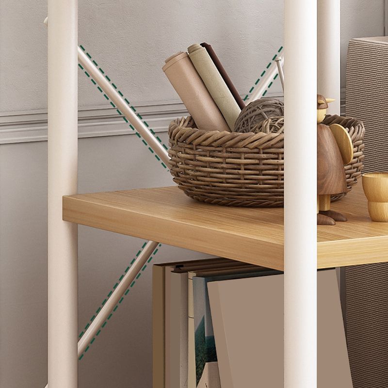 3-Shelf Bookcase Wooden and Metal Shelf Bookcase for Home Office