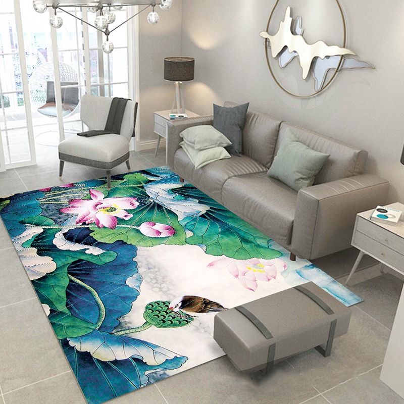 Modern bloempatroon Tapijt Polyester Gebied Tapijt niet-slip ruggebied Tapijt voor woonkamer