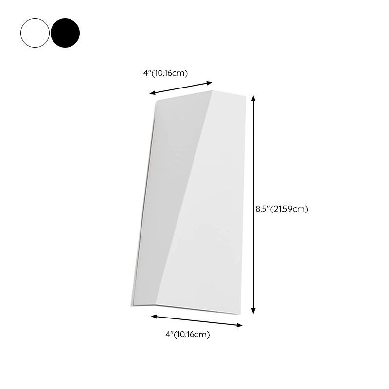 Geometric Shape Wall Lamp Modern Style Metal 2 Lights Wall Light in Black/White