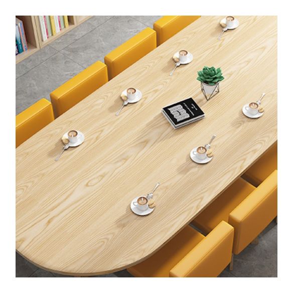 Contemporary Style Office Writing Desk Oval Wooden Writing Desk without Chair