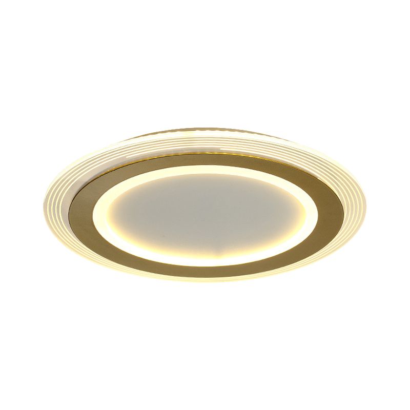 Metallische quadratische/runde Unterputzleuchte, moderne LED-Unterputzleuchte in Gold, 16"/19,5" breit