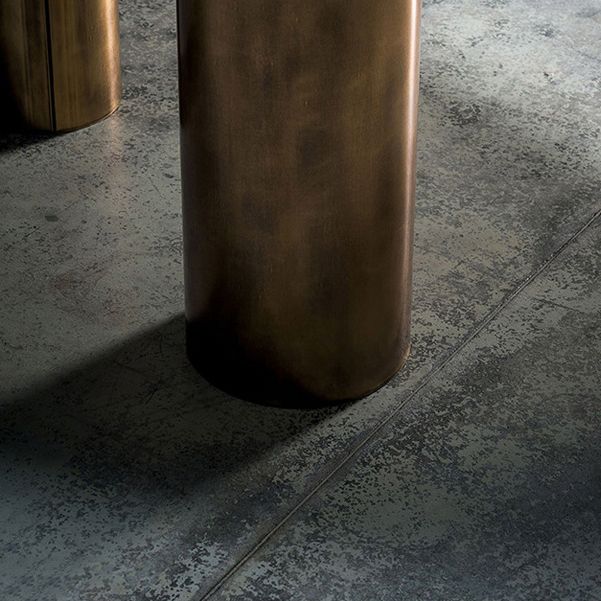 Oval Sintered Stone Dining Table Luxury Kitchen Table with Metal 3 Legs