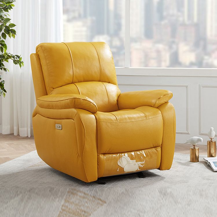 Modern Recliner Chair USB Charge Port Solid Color Standard Recliner