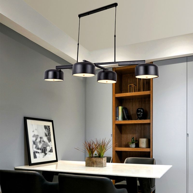 Linear Shape Chandelier Lighting Modern Style 4 Lights Island Lamp for Living Room