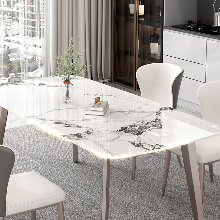 Contemporary Stone Dining Table Set 1/2/5/7 Pieces Dining Set for Home Use