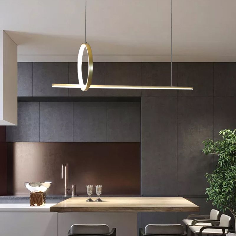 Geometric Island Light Fixture Modern Pendant Light Metal 2 Light Chandelier Lights