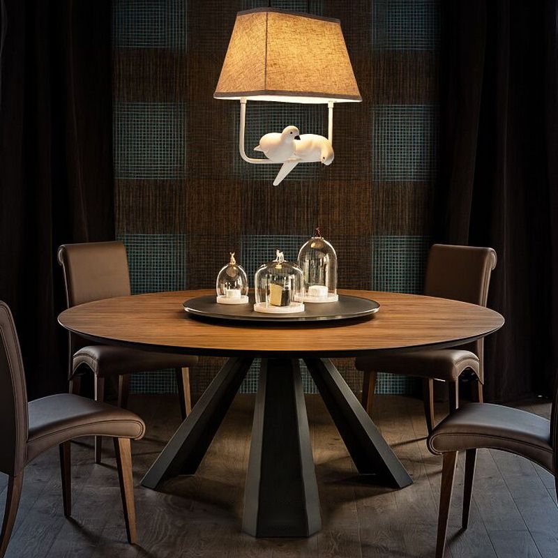 Round Tripod Dining Table with Pine Solid Wood (Lazy Susan Not Included)