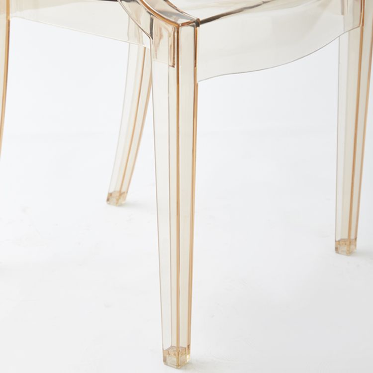 Chaise de salle à manger contemporaine en plastique, chaise à dossier ouvert avec 4 pieds pour la maison