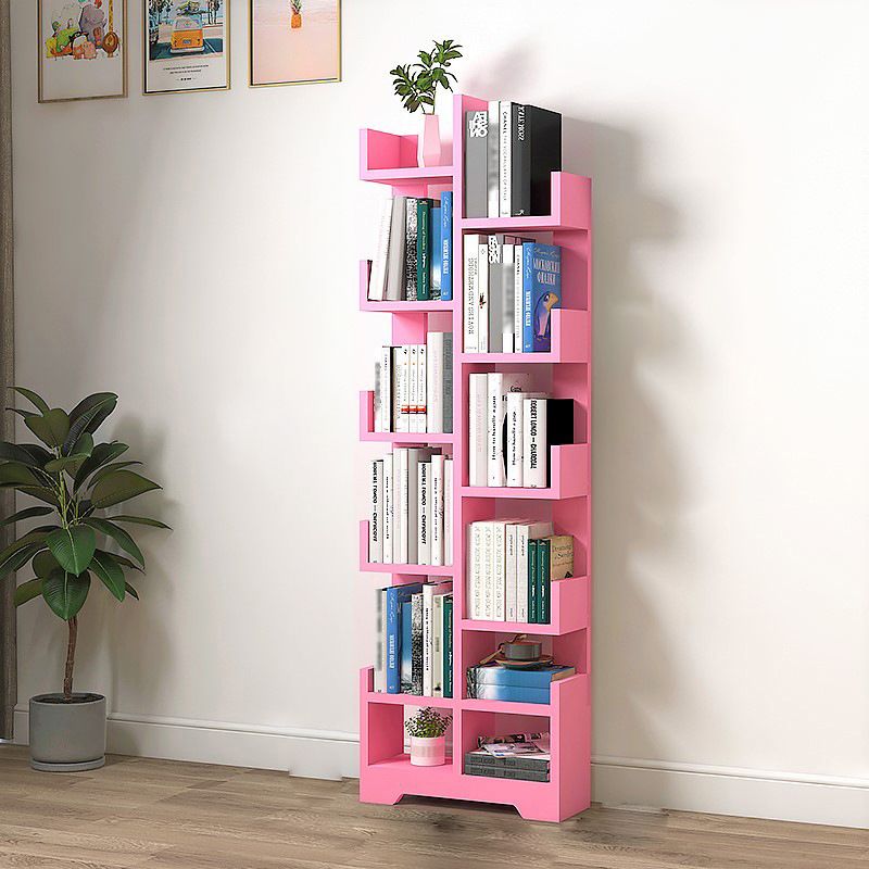 Scandinavian Manufactured Wood Geometric Bookshelf Vertical Open Bookshelf