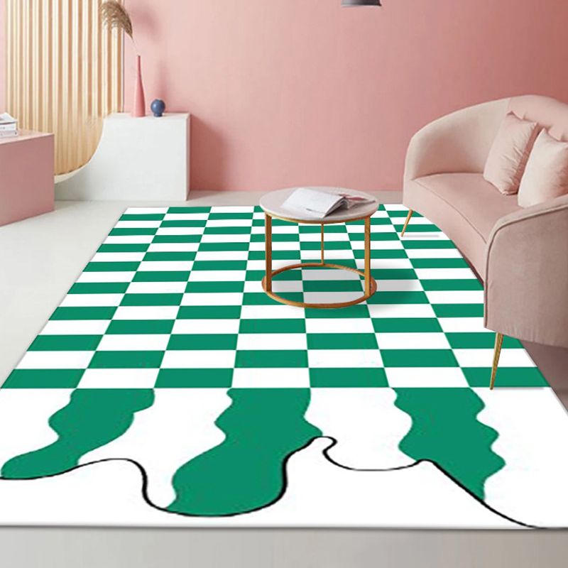 Rapis moderne Black MODER POLYESTER Tapis lavable pour le salon