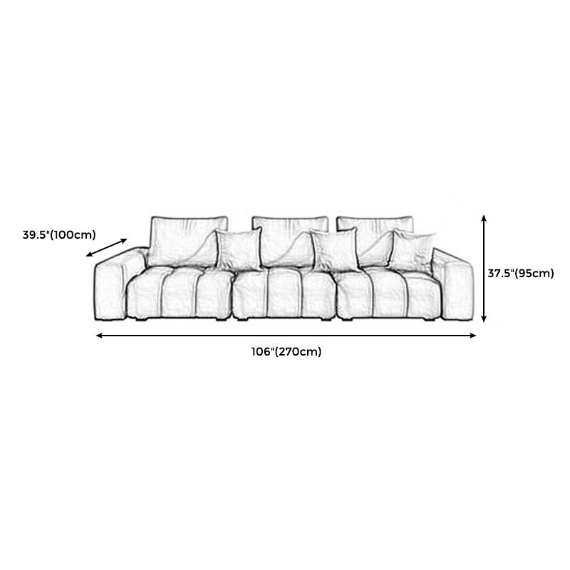 American Traditional Faux Square Arm Sectionals 37.4"High Leather Cushions Sofa,Dark Brown