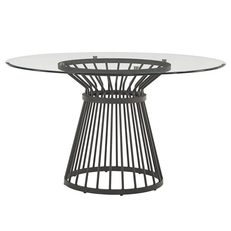 Runde transparente Esstisch Kiefernglas Tisch moderner Stil mit Sockel