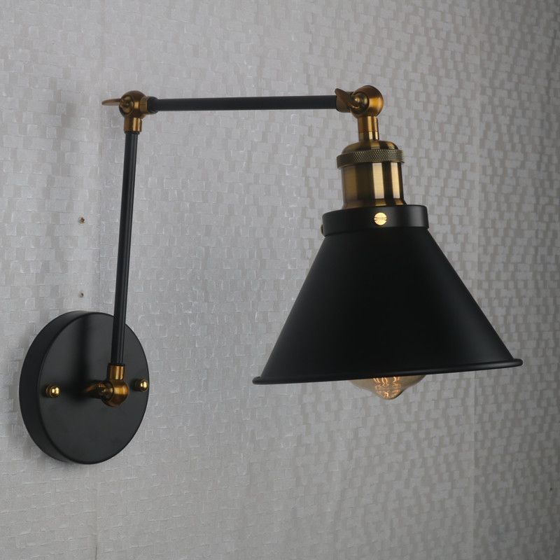 1-Light Cone Gnonce Lightture American Industrial Style Pichées en fer