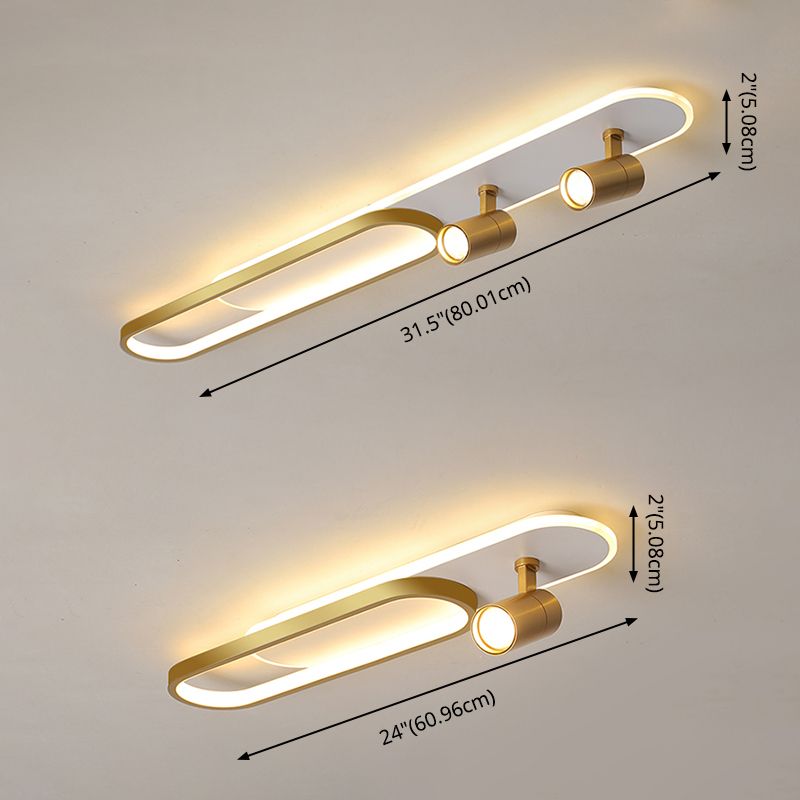 Metal Flush Mount Modern Linear Ultra-thin Ceiling Light Fixture for Hallway