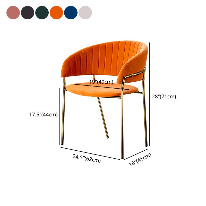 Scandinave Style Open Back Dining Catt Widing Couber Chaises de salle à manger avec des jambes dorées