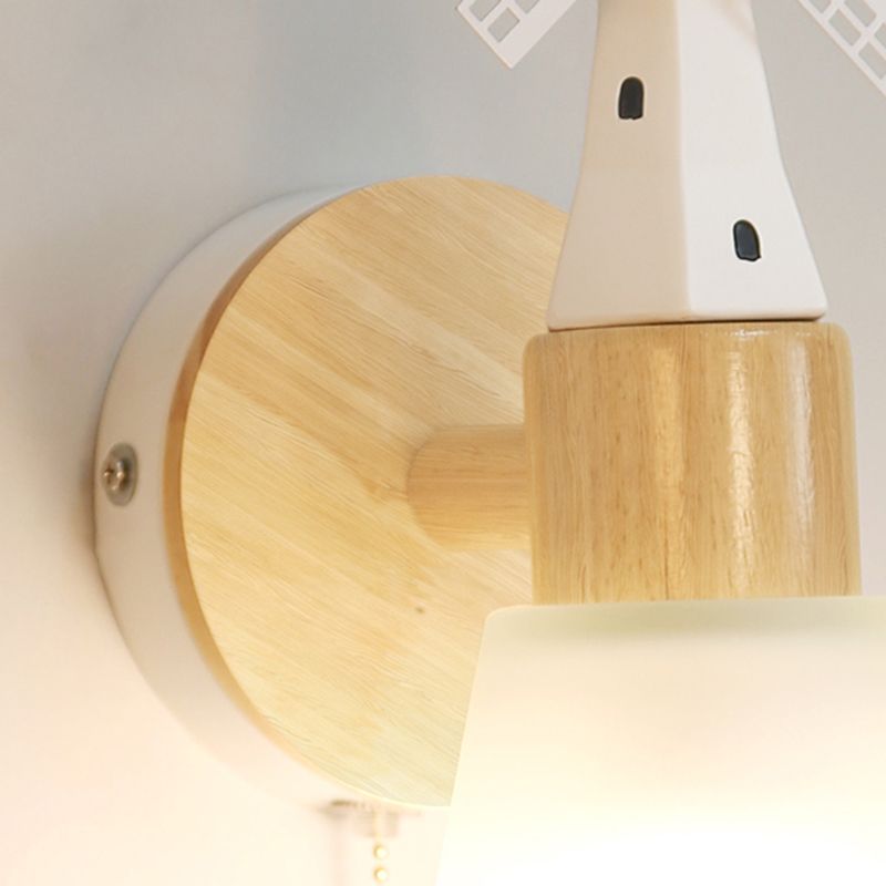 Nordic Style Wall Mount Light Windmill Shape Wall Lamp for Children's Room