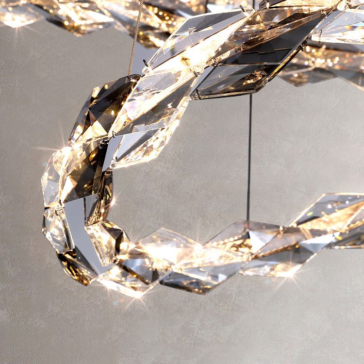 Contemporary Style Ceiling Lighting Ring Crystal Bedroom LED Ceiling Fixture