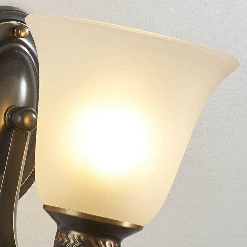 Frosted White Glass Sconce Light Cone Industrial Wall Sconce Light for Living Room