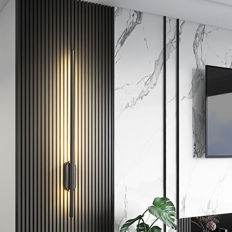 Minimalist LED Wall Lamp Thin-Line Copper Sconce Lighting for Bedroom
