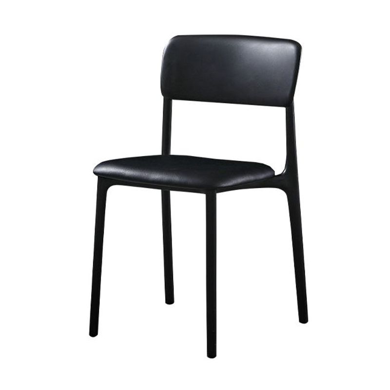 Modern Style Plastic Dining Chairs Open Back Dining Stackable Side Chairs for Kitchen