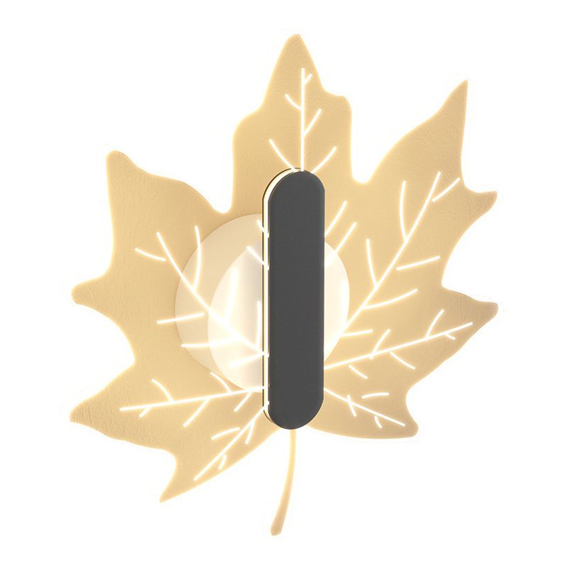 Metal and Acrylic LED Wall Flush Mount Contemporary in Black / White / Gold