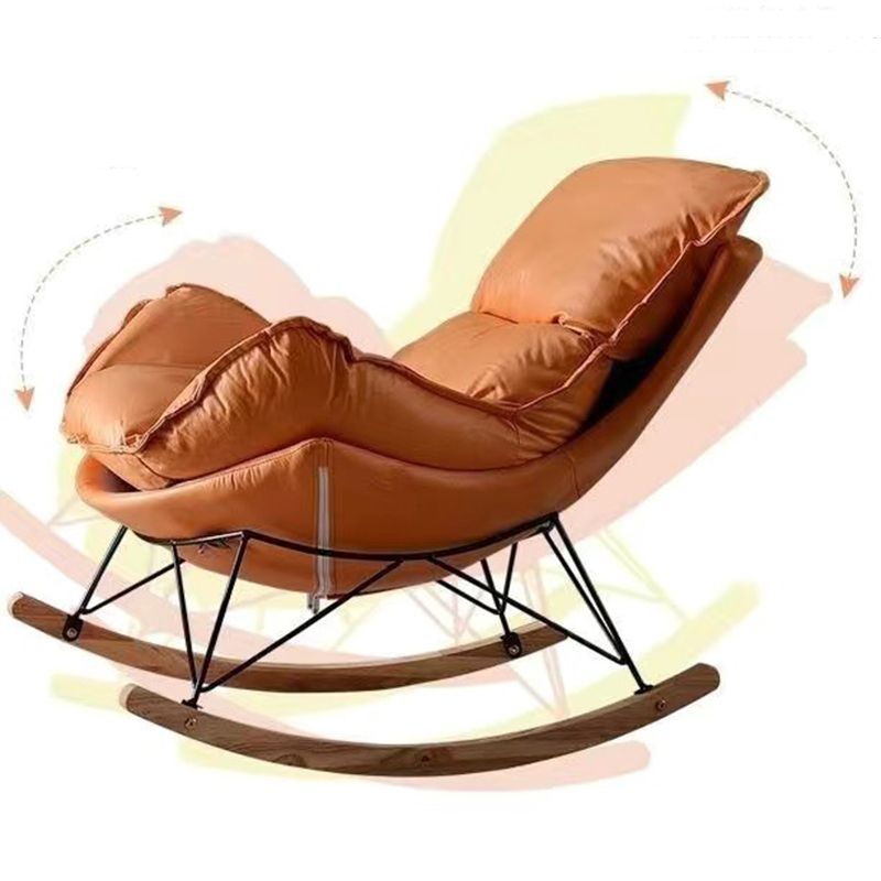 Faux Leather Gorgeous Rocking Chair Removable Cushions Rocker Chair for Living Room