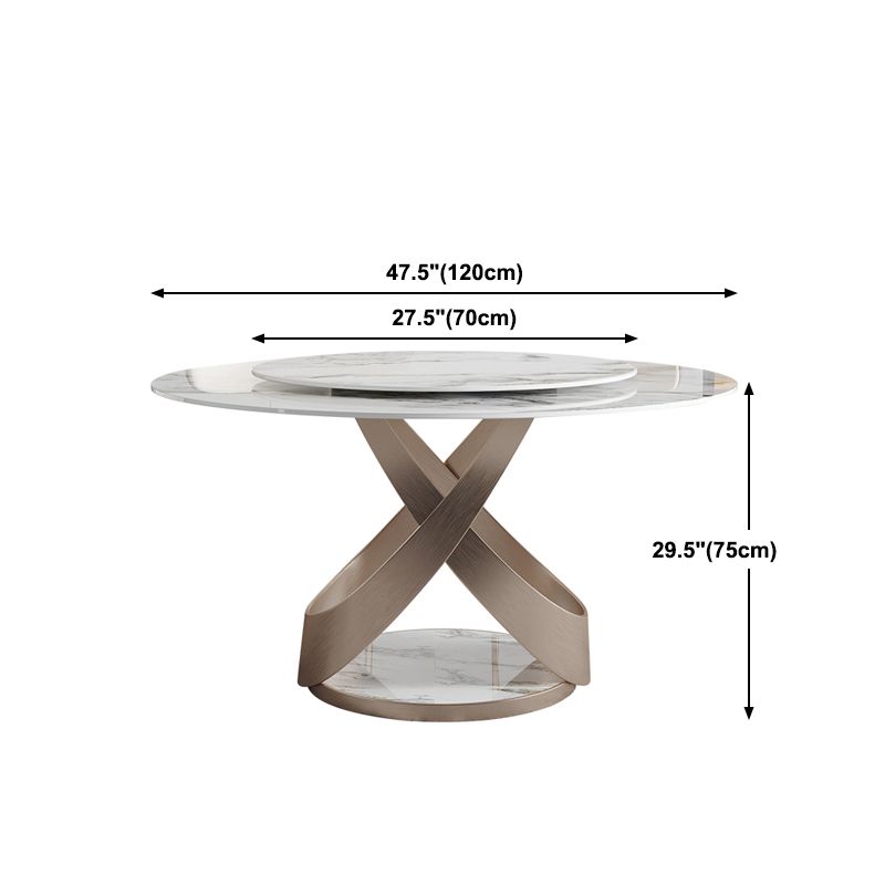 Modern 1/4/5/7 Pieces Dinette Set with White Sintered Stone Round Dining Table Set