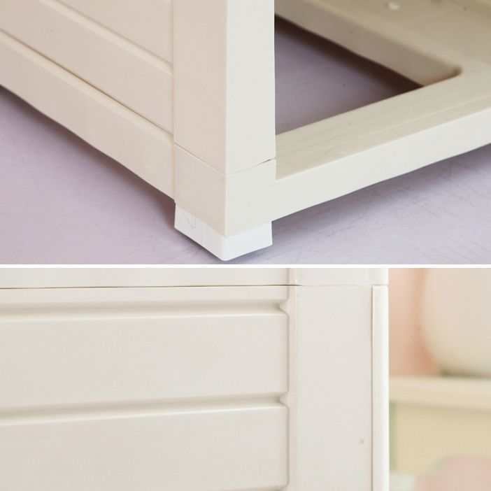 Plastic Storage Cabinet with Legs Modern Wardrobe Closet with Drawer
