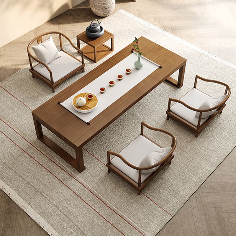 Brone Solid Wood Coffee Table with Sled Legs and Rectangular Top