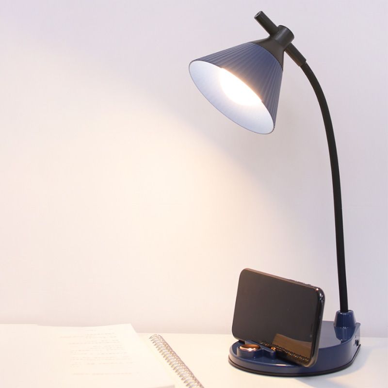 Touch Control Conical Study Light Macaron Plastic Dormitory LED Table Lamp