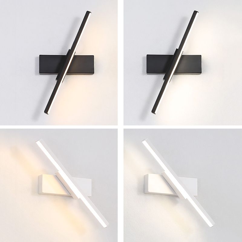 Lámpara de pared rotativa LED de silicona en moderna luz de pared lineal de aluminio de estilo creativo para dormitorio