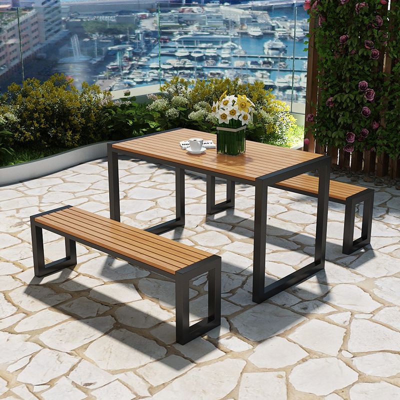 Modern Rectangular Picnic Table 1/2/3 Pieces Reclaimed Wood Dining Picnic Table Set