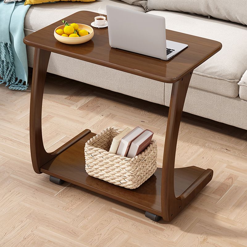 25.59" Tall Contemporary Style Coffee Cocktail Table Solid Wood Coffee Table